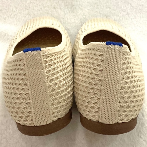 Off White Rothy’s The Max Square Toe Mesh Slip On Ballet Flat Size W8.5 Like New - Picture 15 of 15